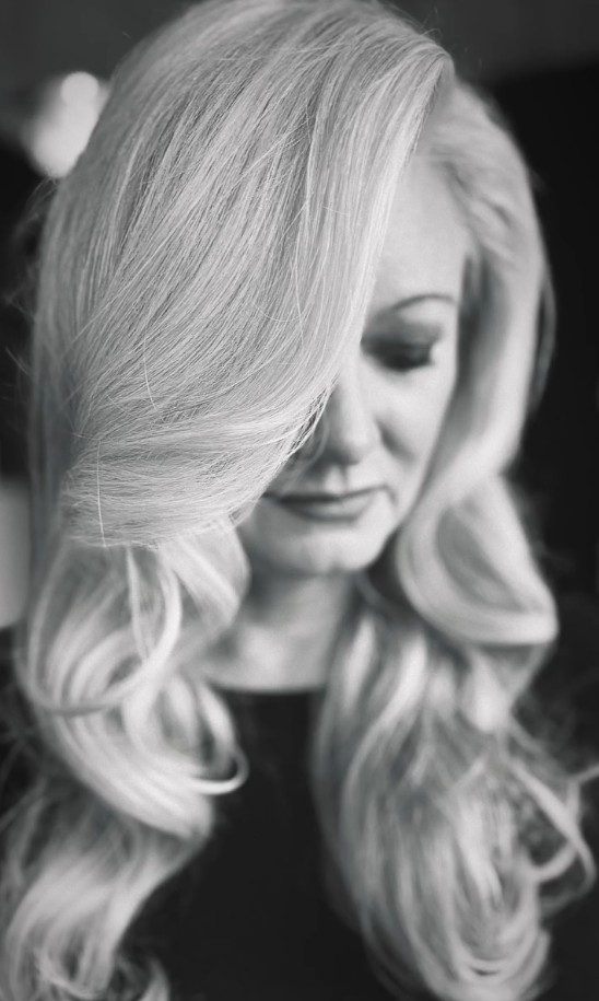 Soft multi-tonal grey blending hair color transformation at Cris Jon Salon Lancaster PA